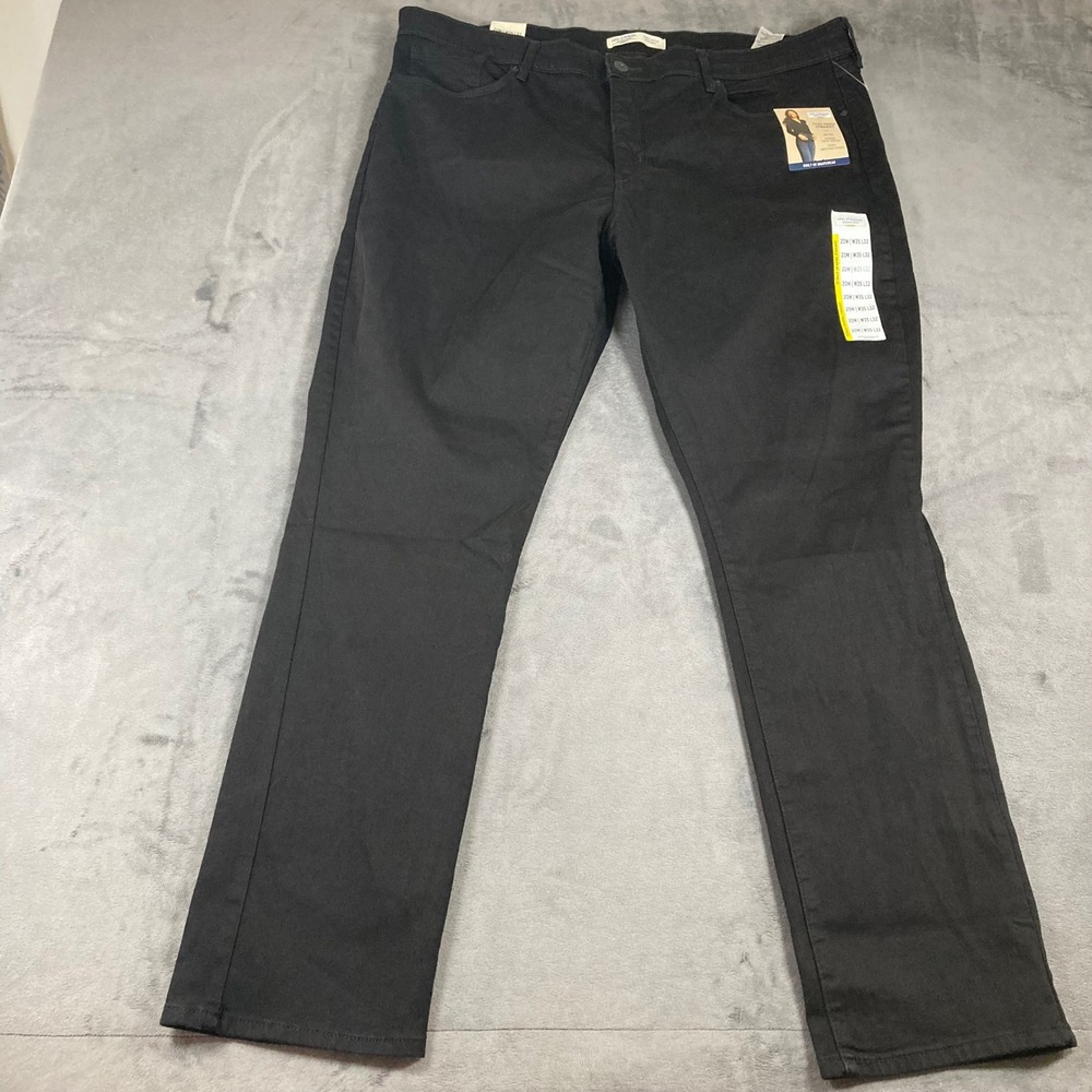Levi Strauss Signature Gold Totally Shaping Straight Jeans Black 20M